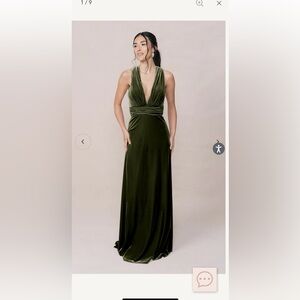 Dylan Velvet Dress size 0 no alterations DUSTY OLIVE